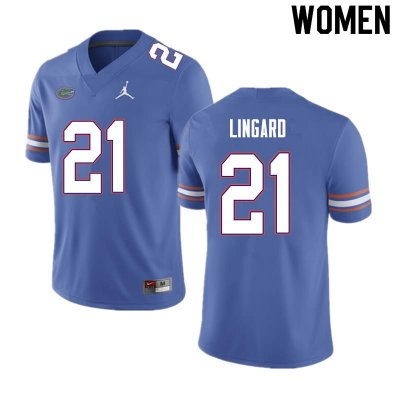 Women's Florida Gators #21 Lorenzo Lingard NCAA Nike Blue Authentic Stitched College Football Jersey DUC1462WF